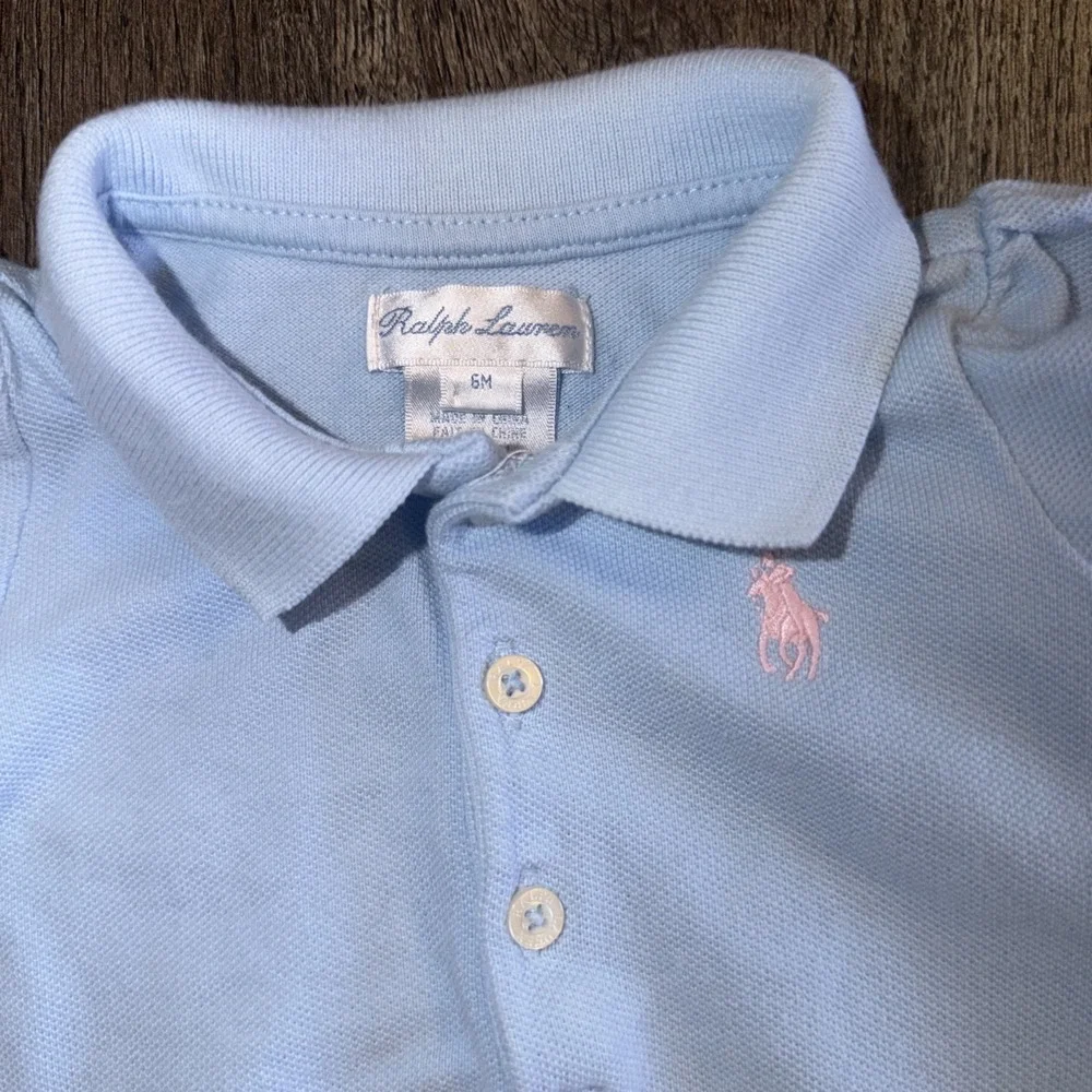 Baby Girls Polo Ralph Lauren Baby Blue Ruffled Tennis Summer Dress Size 6 Months